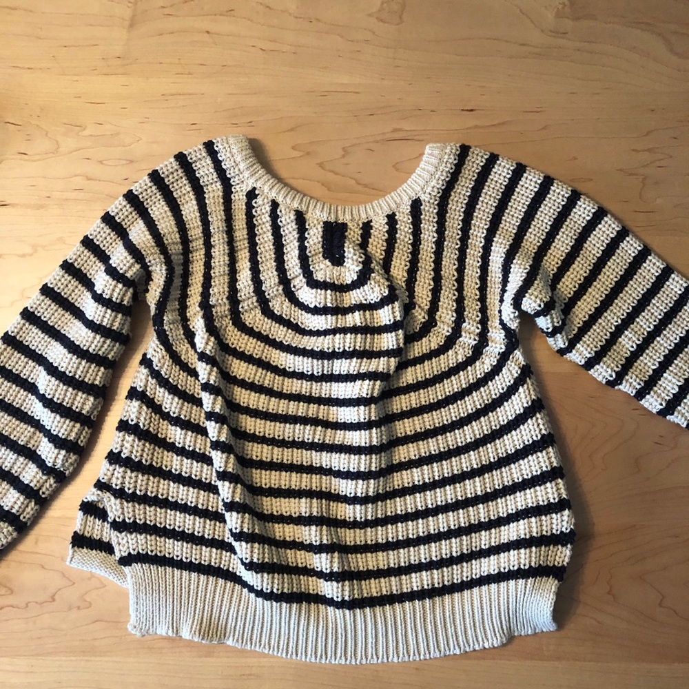PJ Kincaid boxy cropped striped sweater shirt